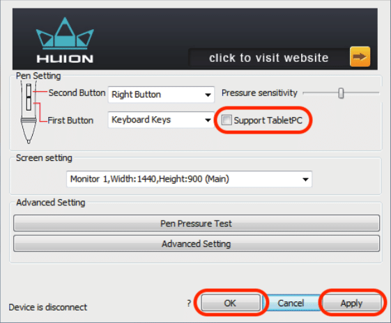 Enable Support TabletPC Option